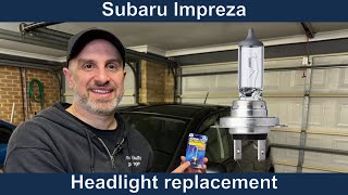 Subaru Impreza headlight bulb replacement