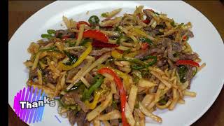 Chinjao Rosu Chinese stirfry 🫑🐷🍳　＃chinjaorosu #chinesestierfry #stirfryrecipe