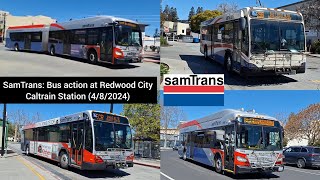 SamTrans: Bus Action at Redwood City Caltrain Station (4/8/24)