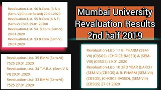 Mumbai University Revaluation Results || 2nd half 2019 || B.com , BMM , B.Pharm