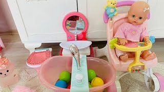 Baby born bebeği banyo yaptırdım / çocuk videoları