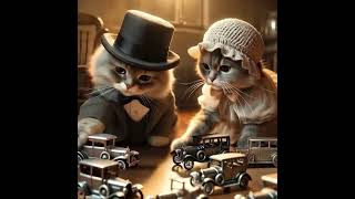 Stylish Cats and Classic Cars: A Purrfect Playtime! #adorablecats #cat #catadventures