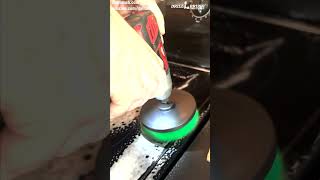 Getting a STREAK-FREE Stovetop with a Drillbrush! #shorts