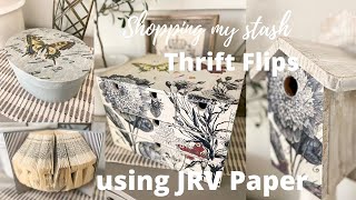 Thrift Flips using JRV Decoupage Paper & DIY Paint