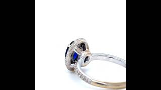 Bespoke 18ct White Gold Sapphire & Diamond Ring 1.64ct