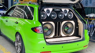 Automobile modification of external sound field of 2*15-inch subwoofer