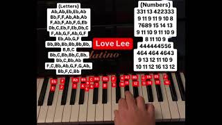 Love Lee piano tutorial (letters and numbers)