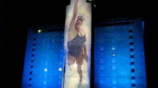 Swimmer on Omaha Building at Night [Now with audio!]