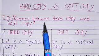 Soft copy vs hard copy|difference between soft copy and hard copy|soft copy & hardcopy ke bich antar