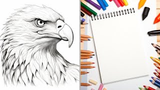 Practicing how to draw Eagle sketch with pencil ✏️