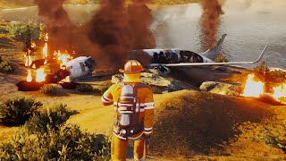 Plane Crash! Failed Test Flight!!! | Firefighting Simulator - The Squad | 4K | Gameplay