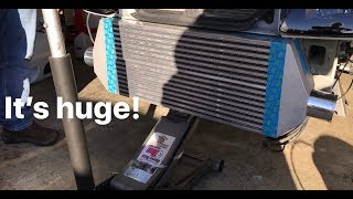 Test fitting my huge Garrett Intercooler