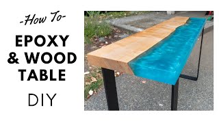 How To Epoxy And Wood " Shoreline" Side Table | DIY #epoxy #resin #sidetable