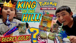 *GOLDEN PULL!* NEW POKEMON TINS! King Of The Hill Card Battle!