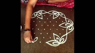 9×5 dots kolam. Latest dot kolam designs. Simple rangoli/muggulu. Daily use dot kolam. Easy rangoli.