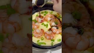 Homecook steamed egg with shrimp