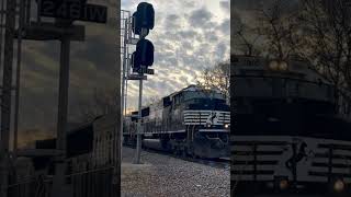 NS SD70ACC leads 376 by the 246 Automatic! #railroadcrossing #railfaning