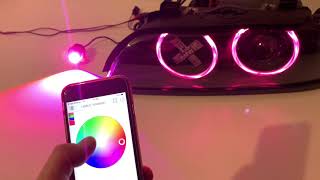 Markery ringi led RGBW BMW e39 e60 e65 e83 x3 e53 x5 Bluetooth sterowane smartfonem