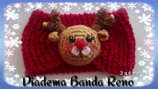 🌺 Banda para Nena 🦌 "Reno" ☃️ a Dos agujas y Amigurumi