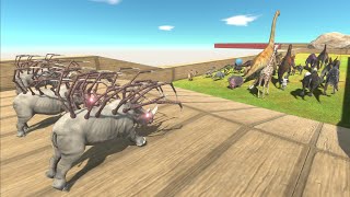 Trying to escape from ALIEN RHINOS - Animal Revolt Battle Simulator ARBS