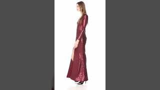 Alessandra Plunging Long Sleeve Sequin Gown Maxi Dress#shorts #dress #amazing #fun