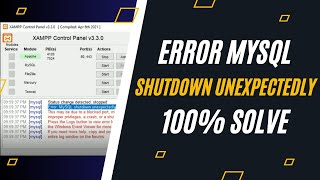 MySQL shutdown unexpectedly xampp error solution latest #mysql #xamppserver