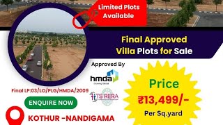 sunshine silpa estate hmda open plots kothur|Benglore highway | opp symbiosis University | 765093456