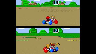 Super Mario Kart SNES Battle Mode 2 player 60fps