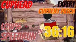 [Former World Record] Low% Speedrun - 36:16 - Current Patch, Expert, Solo - Cuphead