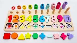 Best Learn Numbers, Counting 1 to 10, Shapes with Activity Puzzle | Preschool Toddler Learning Video