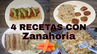 4 Recetas con zanahoria 🥕 ideales para cuaresma ⛪(croquetas 🥕, ceviche de 🥕, ensalada  y taquitos)