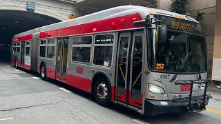 San Francisco MUNI 2015 New Flyer Xcelsior XDE60 6507 on route 8 Bayshore