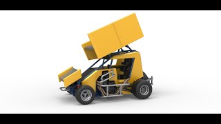 3D printable Winged 600 Micro sprint car Scale 1:25 3D model view