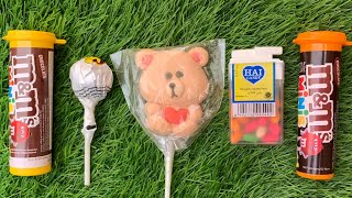 ASMR Popular gummy Candys / lots of colorful rainbow lollipop candy chocolate eat / satisfying video