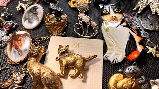 SHOPGOODWILL GOODWILL VINTAGE COSTUME CAT & DOG JEWELRY LOT UNBOXING FOR SALE ON YOUTUBE POSHMARK