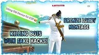 USING FAKE HAKS IN BRONZE LOBBY 😂 | SMOOTH + EXTREME 60 FPS GAMEPLAY PUBG | PUBG MOBILE MONTAGE