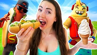 Eating ONLY Fortnite FOOD SKINS for 24 HOURS Challenge!