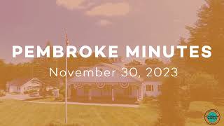 Pembroke Minutes: November 30, 2023: School Committee's Final November Meeting