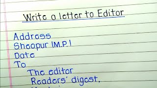 Write a letter to editor // letter to editor annual subscription of reader digest /class 10th letter