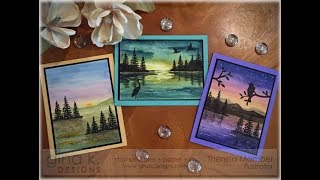 Watercolor Background Scene Cards