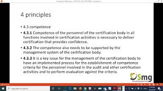 ISO/IEC 17021:2015 Training Session Clauses 1-8 Part 1