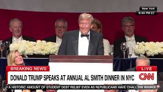 Trump jokes at Al Smith dinner that Chuck Schumer could become the 'first woman president'