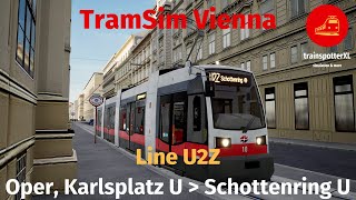 TramSim Vienna | Line U2Z - Oper, Karlplatz U to Schottenring U | Siemens ULF A | #2