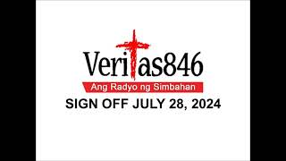 DZRV-AM Veritas 846 Sign OFF July 28, 2024