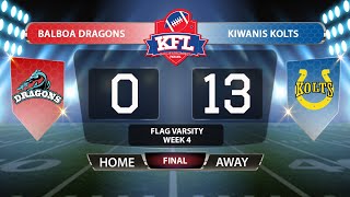 KFL U19 Flag Varsity - Balboa Dragons vs Kiwanis Kolts