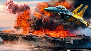 Scary! Russian Fleet Ship Hit by US F-16 Fighter Jet Missile in Black Sea