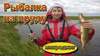 Рыбалка на пруду. Ловля щуки на микроджиг. Первая рыбалка на спиннинг Salmo Tioga