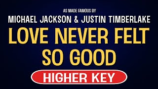 Michael Jackson feat. Justin Timberlake - Love Never Felt So Good | Karaoke Higher Key