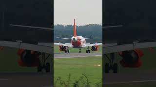 easyJet a319 arrival at Newcastle airport #easyjet #aviation #landing #airplane #airbus #runway