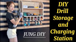 I Build Drill Storage and Charging Station |  DIY Drill Charging station